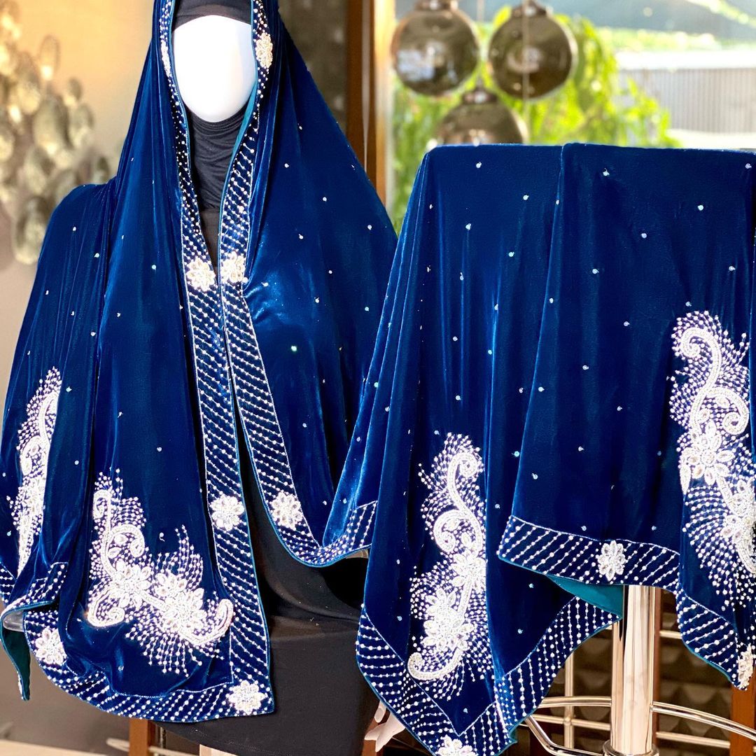 Royal Pearl Blue Silk Velvet Royal Pearl Blue Silk Velvet