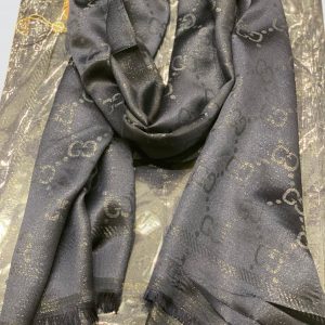 Ash Grey Shimmer Silk Scarf