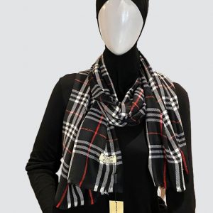 Black Check Cashmere Scarf