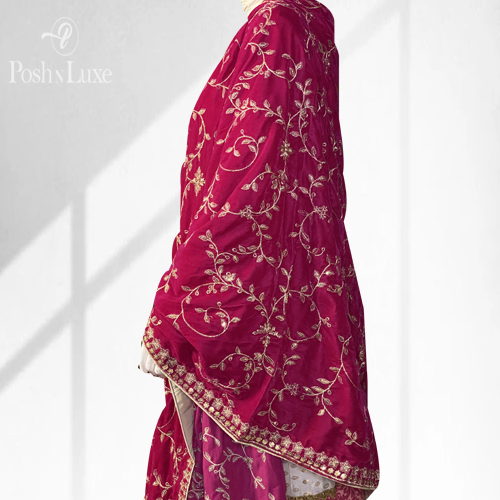 fuschia pink velvet shawl