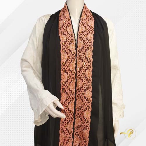 opal black silk scarf