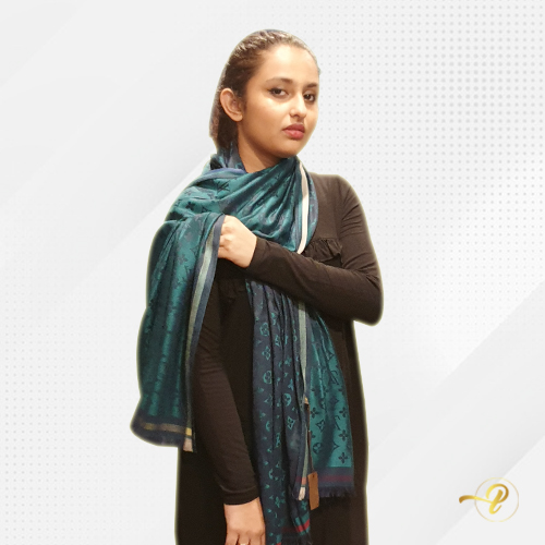 blue green lv scarf